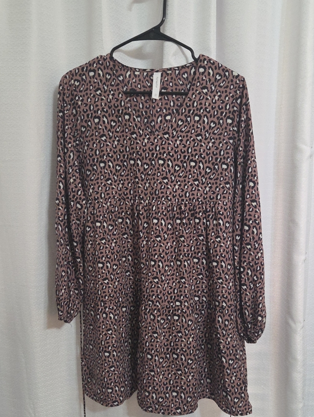 Honeyme Leopard Print Midi Dress - Brown and Black